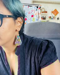 Honeyed’ teardrop clay earrings