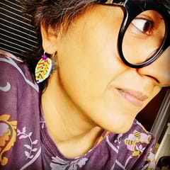 The-Purple-Leaf handcrafted Clay Earrings