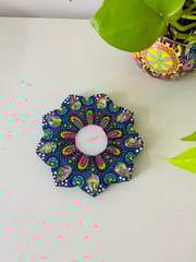 Floral Candle Holder - Turquoise