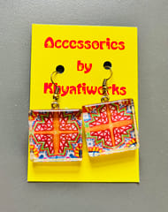 Rangoli-on-Holi glass Earrings