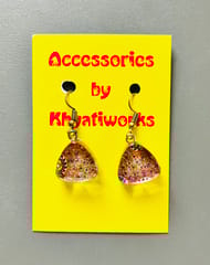 My-Peacock small triangle earrings  glass Earrings