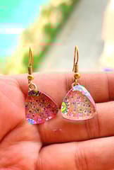 My-Peacock small triangle earrings  glass Earrings