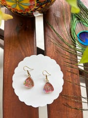 My-Peacock small triangle earrings  glass Earrings