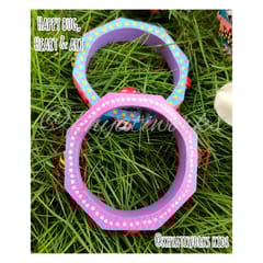 Happy Bug, Heart and Art ( Pink and Blue ) - Single Piece