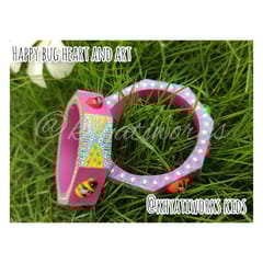Happy Bug Heart and art ( Teal & Magenta) - Single Piece