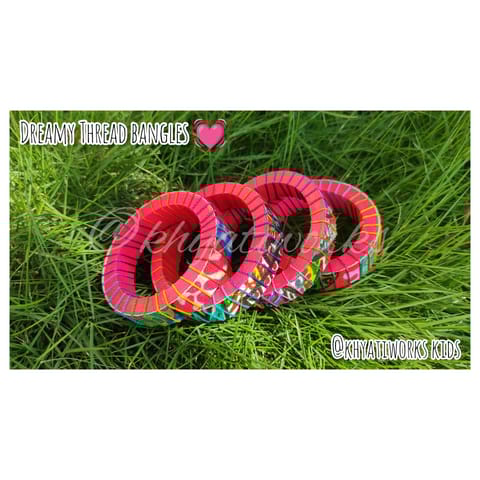 Dreamy Thread Bangles Bright Pink - Single Piece