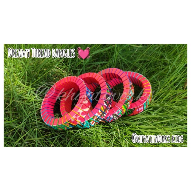 Dreamy Thread Bangles Bright Pink - Single Piece