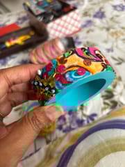 ColorWhirls - a whirl of colors and texture - Single Piece Teal base