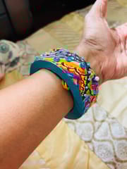 ColorWhirls - a whirl of colors and texture - Single Piece Teal base