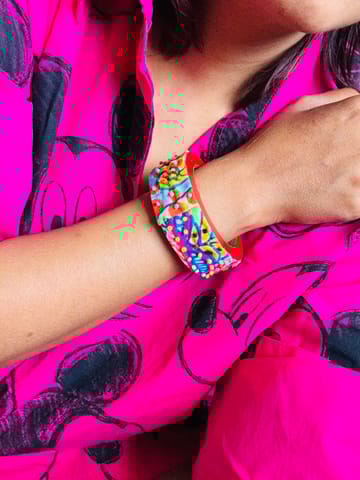 ColorWhirls - a whirl of colors and texture - Single Piece Red base
