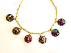 I am THE Hanpainted Wooden Semi Spheres Necklace