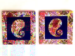 Blue Paisley Summer Trail Set of 2 Ceramic Coasters