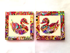 White Swan Summer Trail Set of 2 Ceramic Coasters