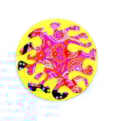 Fluidy Pink Circle Wooden Magnet Khyatiworks
