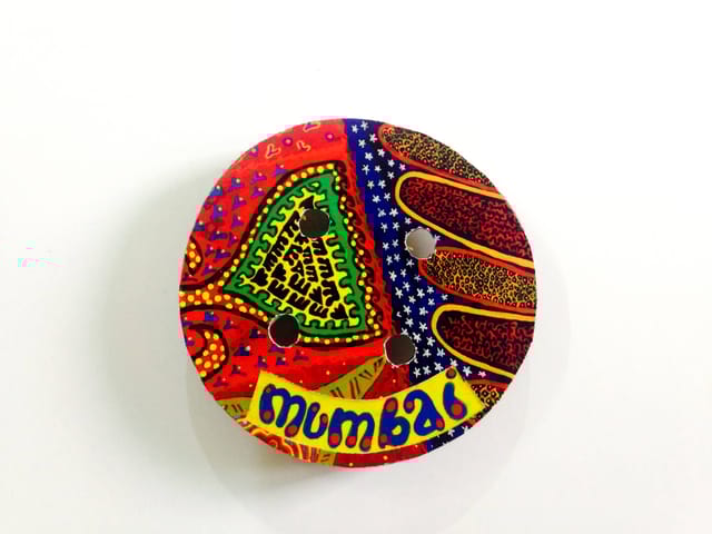 Ethereal Button Mumbai Wooden Magnet Khyatiworks