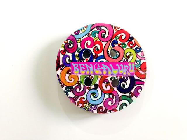 Florosphere Circle Bengaluru Wooden Magnet Khyatiworks