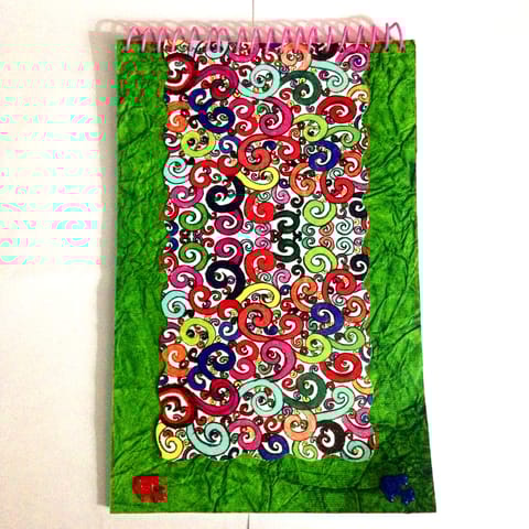 [SOLD] Spiral Notebook - Florosphere Green with Fish Eyelets