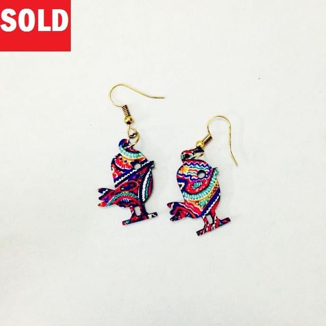 [SOLD] Artwork Wooden Earrings - Tweety- Of What We Are 2