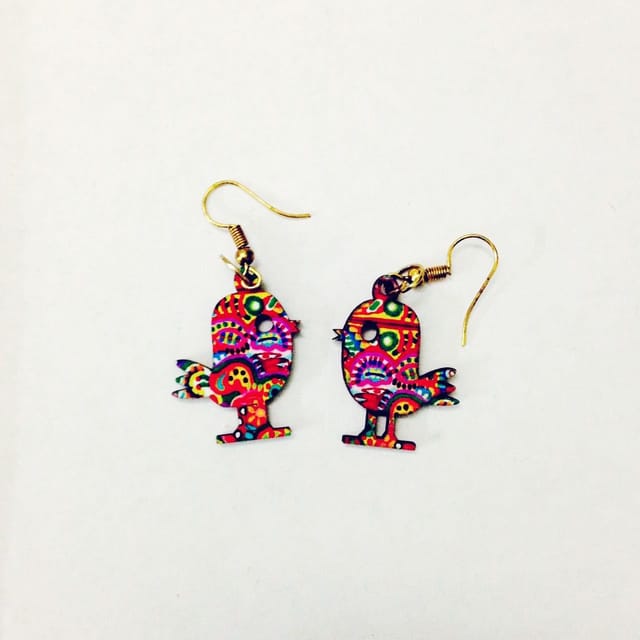Artwork Wooden Earrings - Tweety - Prisma Clouds