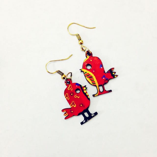 Artwork Wooden Earrings - Tweety - Ethereal