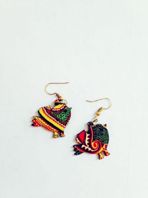 Artwork Wooden Earrings - Ethereal Tweety