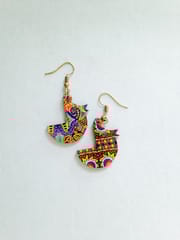 Artwork Wooden Earrings - When Colors Speak Big Bird