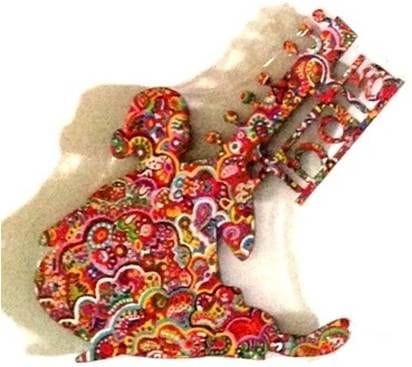 Fridge Magnets Prisma Clouds Art Work India Lady with Sitar Shaped