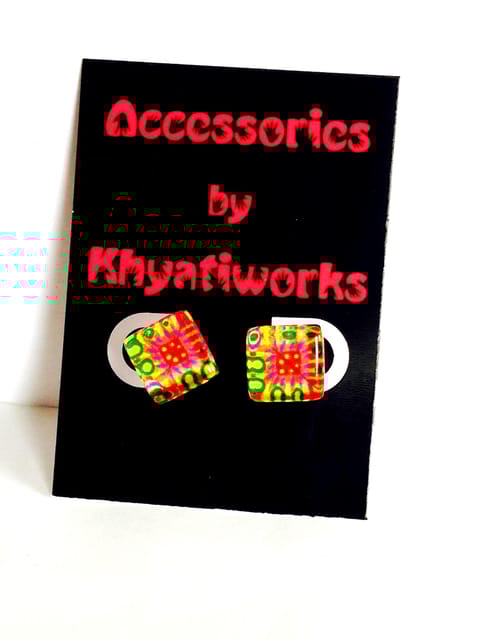 The Phulkari Series Square Studs