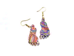 Artwork Wooden Earrings - Lakshmi Padam earrings in 'Of What We Are' Artwork