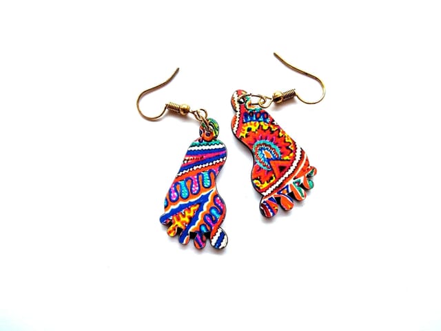 Artwork Wooden Earrings - Lakshmi Padam earrings in 'Of What We Are' Artwork
