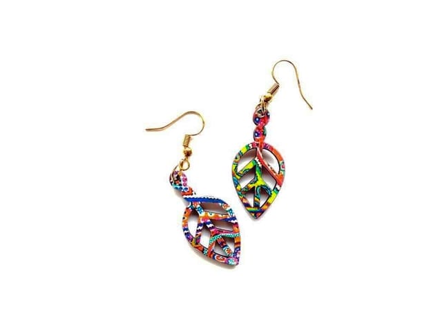 Artwork Wooden Earrings - Leaf earrings in Of What We Are Artwork