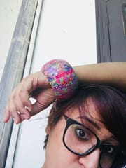 Rosalyn - Pink Wooden Bangle