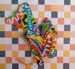 BRIGHT COLOR BUTTERFLY SHAPED BUNTING WITH TASSEL 1
