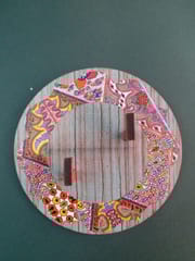 Key Holders - Circle Wooden Base with  ILLuminati Eyes Artwork Frame