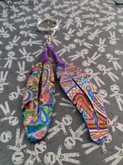 COLORFUL ARTWORK WOODEN KEY CHAIN- FEATHER SHAPED-7
