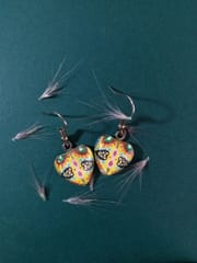 FOR YOUR HEART YELLOW GLASS EARRINGS