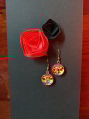 FLOWERS IN GLASS EARRINGS