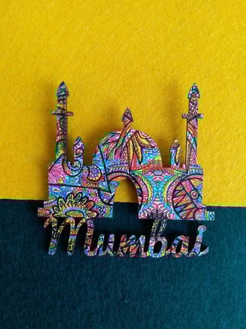 FRIDGE MAGNETS BRIGHT BLUE MONUMENT SHAPED- MUMBAI