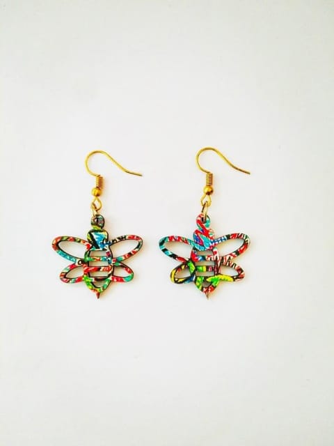 'AMOLI'S BUMBLEBEE' WOODEN EARRINGS