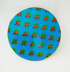 MOR PANKH ROUND COASTERS IN DIFFERENT SHADES OF BLUE