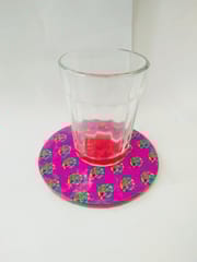 MOR PANKH ROUND COASTERS IN DIFFERENT SHADES OF PINK