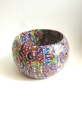 WHITE WOODEN BANGLE