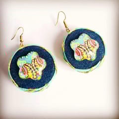 DENIM GLASS EARRING - TEAL GOTTA