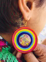 BRIGHT COLORS CIRCLE GLASS EARRINGS