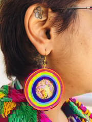 BRIGHT COLORS CIRCLE GLASS EARRINGS
