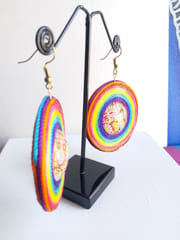 BRIGHT COLORS CIRCLE GLASS EARRINGS