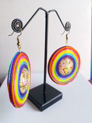 BRIGHT COLORS CIRCLE GLASS EARRINGS