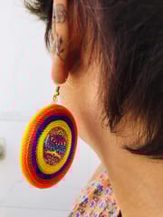 RAINBOW COLORS CIRCLE GLASS EARRING