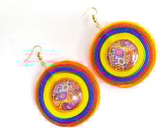 RAINBOW COLORS CIRCLE GLASS EARRING