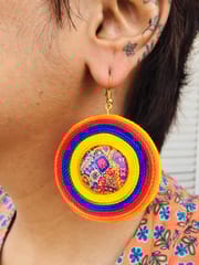 RAINBOW COLORS CIRCLE GLASS EARRING